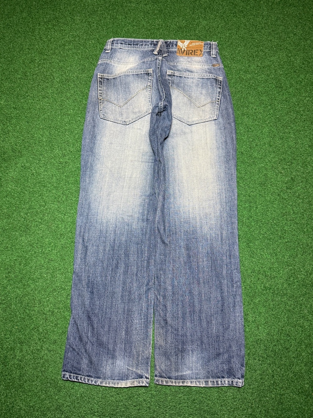 Avirex Baggy Jeans 30x30 Vintage Y2K Distressed Grunge Hip Hop Wide Leg